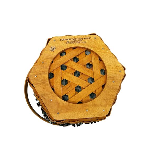 Longaberger Christmas Collection 1997 Snowflake Basket Liner Protector Tie on - Picture 7 of 7